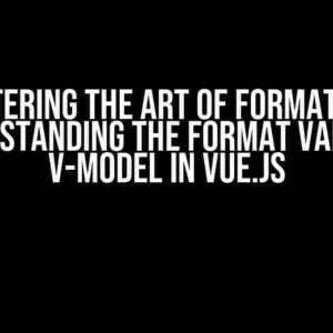 Mastering the Art of Formatting: Understanding the Format Value on v-model in Vue.js